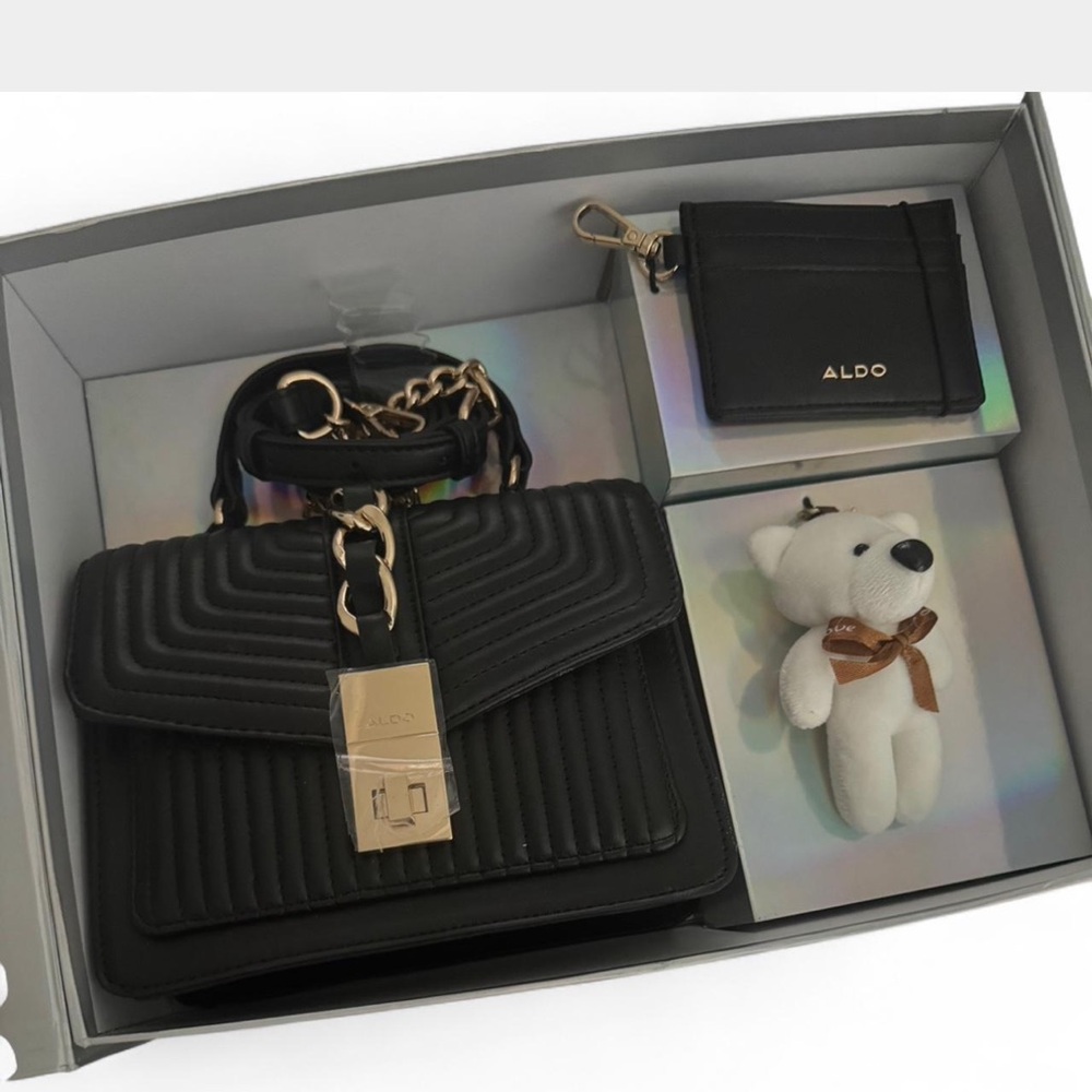 Aldo Black Quilted Handbag Set Brand New ❤️